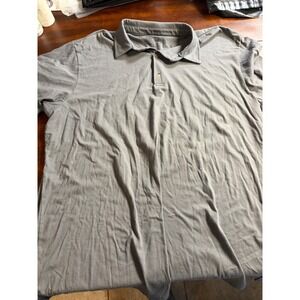Fresh Clean Threads Mens 2XL Tall Gray Short Sleeve Polo Shirt Cotton Blend